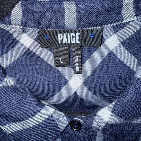 PAIGE Women’s Margeta Plaid Button Down Flannel Size Large - Picture 5 of 15